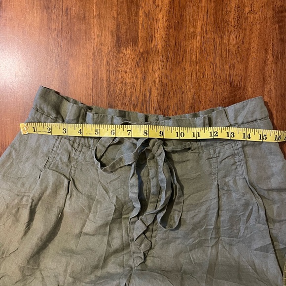 Magaschoni 100% linen cropped paperbag pants - Picture 8 of 8